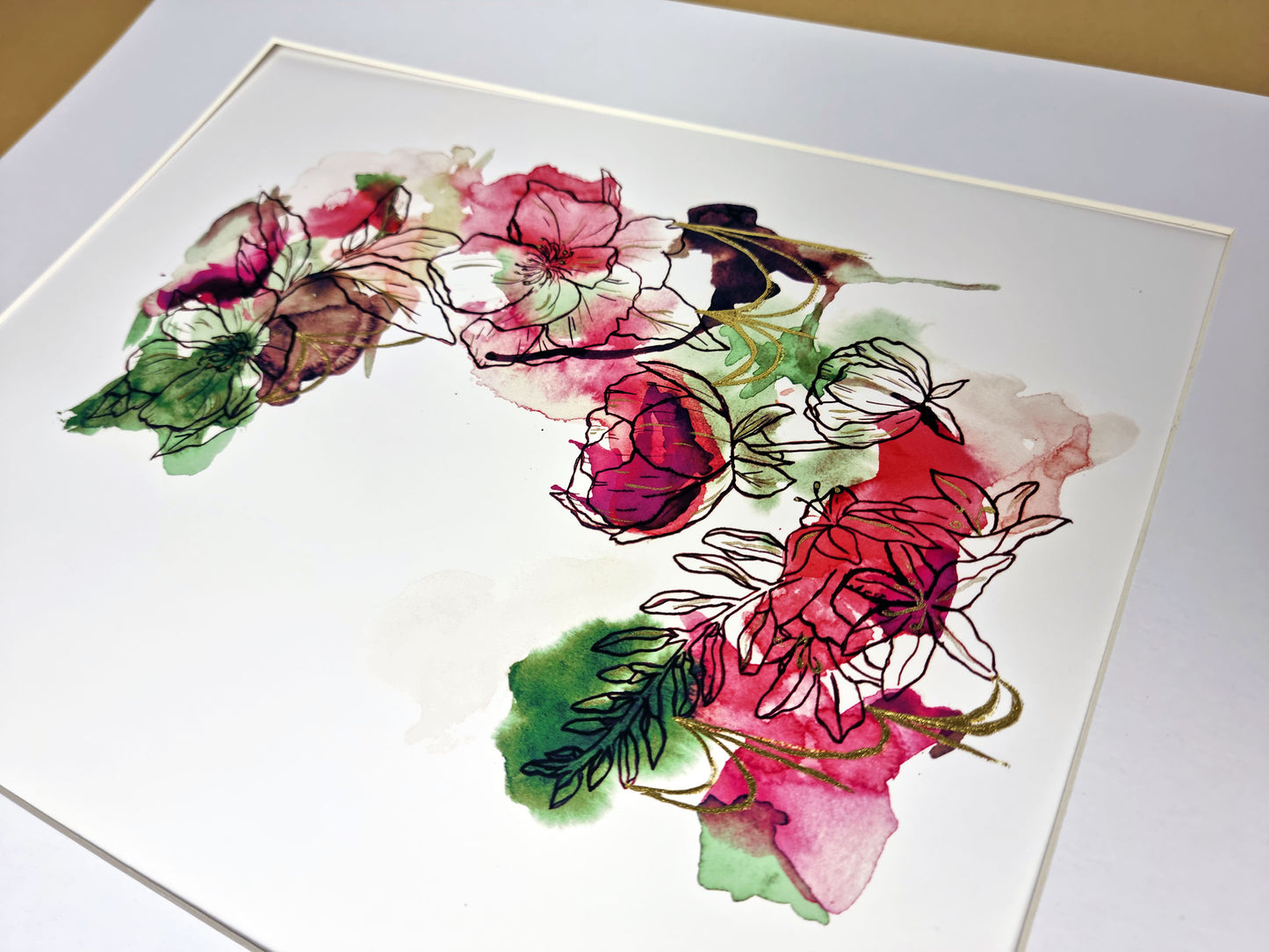Allure (Inky Florals) Hand Finished Giclée Print