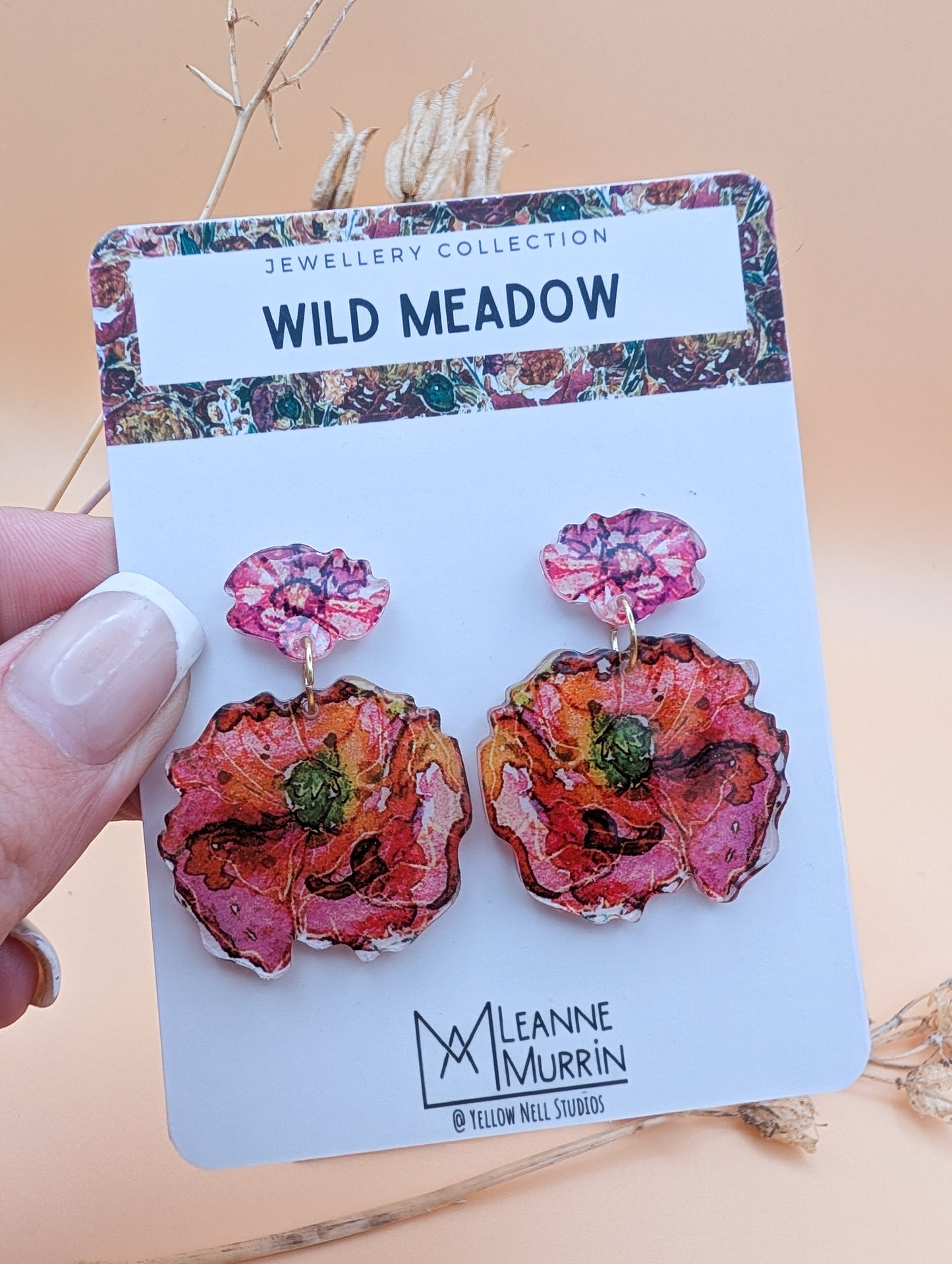 Wild Meadow Floral Dangle Drop Earrings