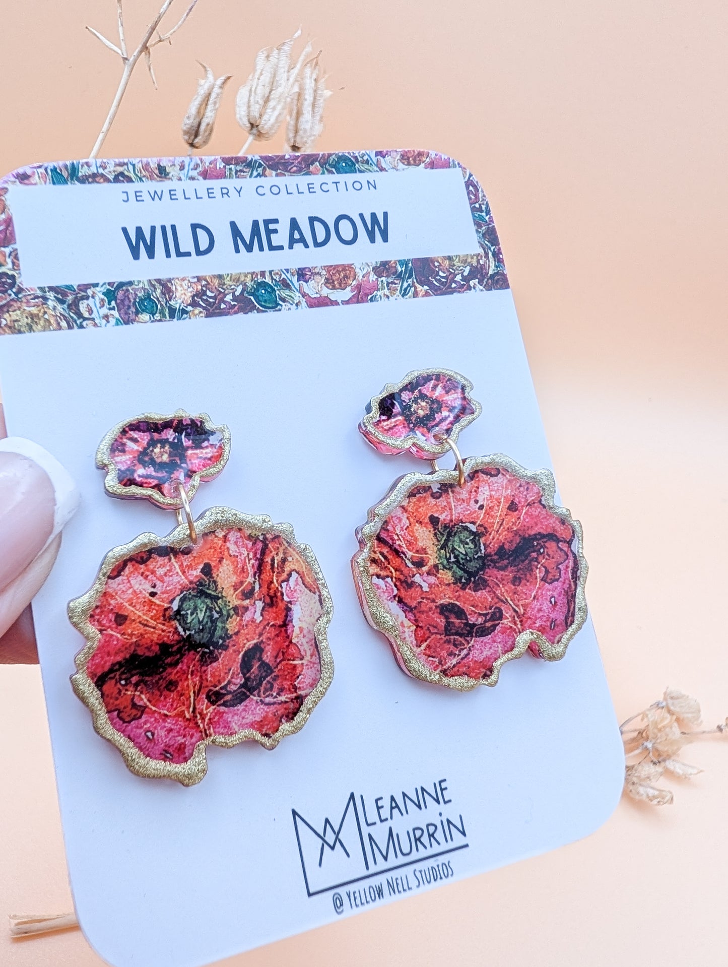 Wild Meadow Floral Dangle Drop Earrings