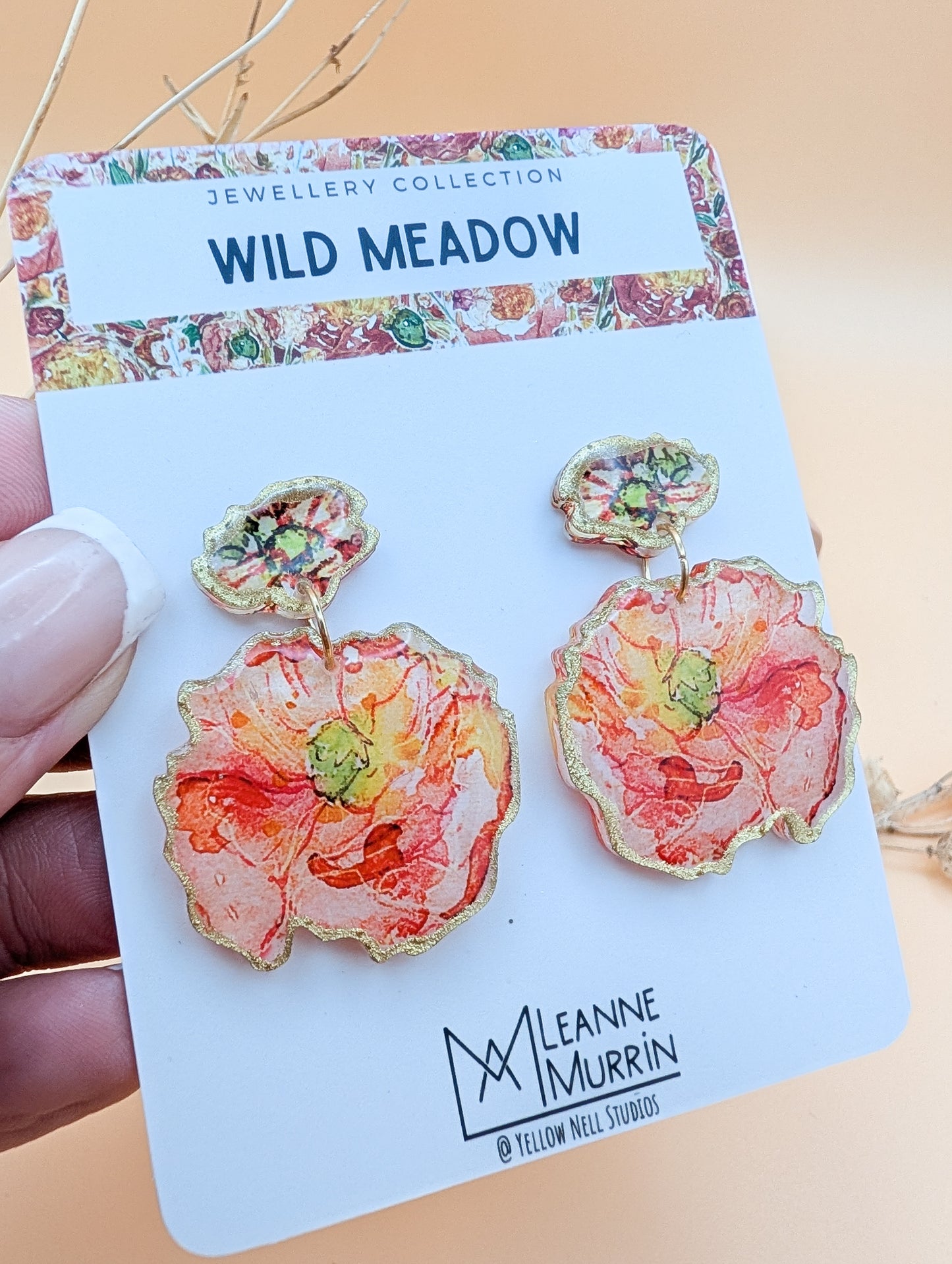 Wild Meadow Floral Dangle Drop Earrings