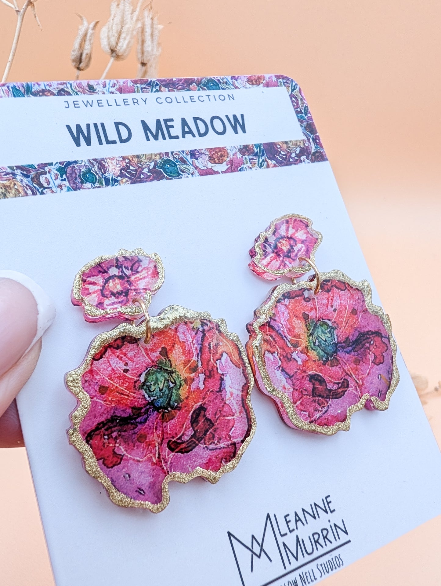Wild Meadow Floral Dangle Drop Earrings