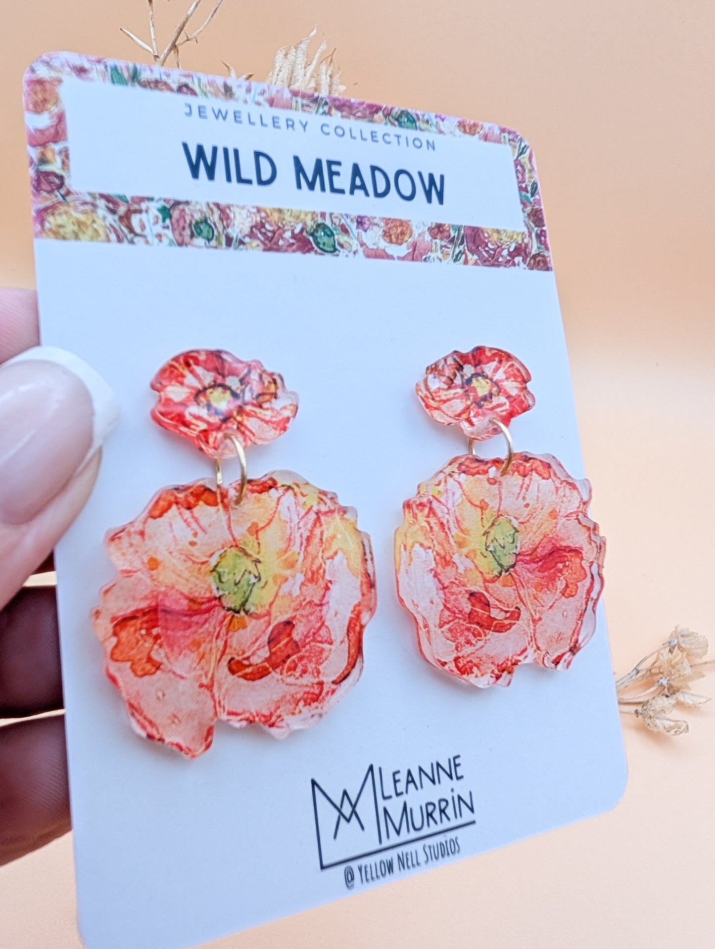 Wild Meadow Floral Dangle Drop Earrings