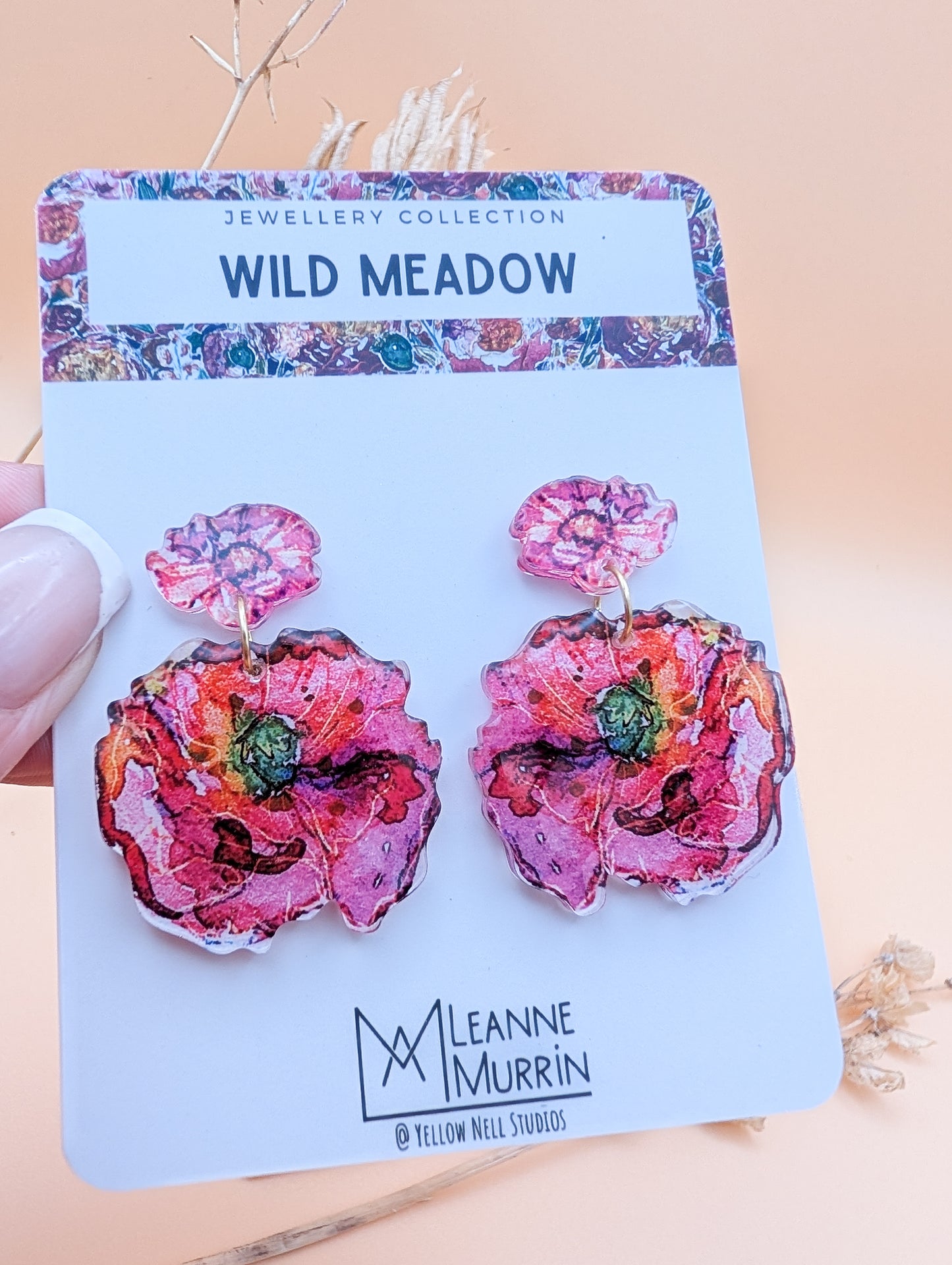 Wild Meadow Floral Dangle Drop Earrings
