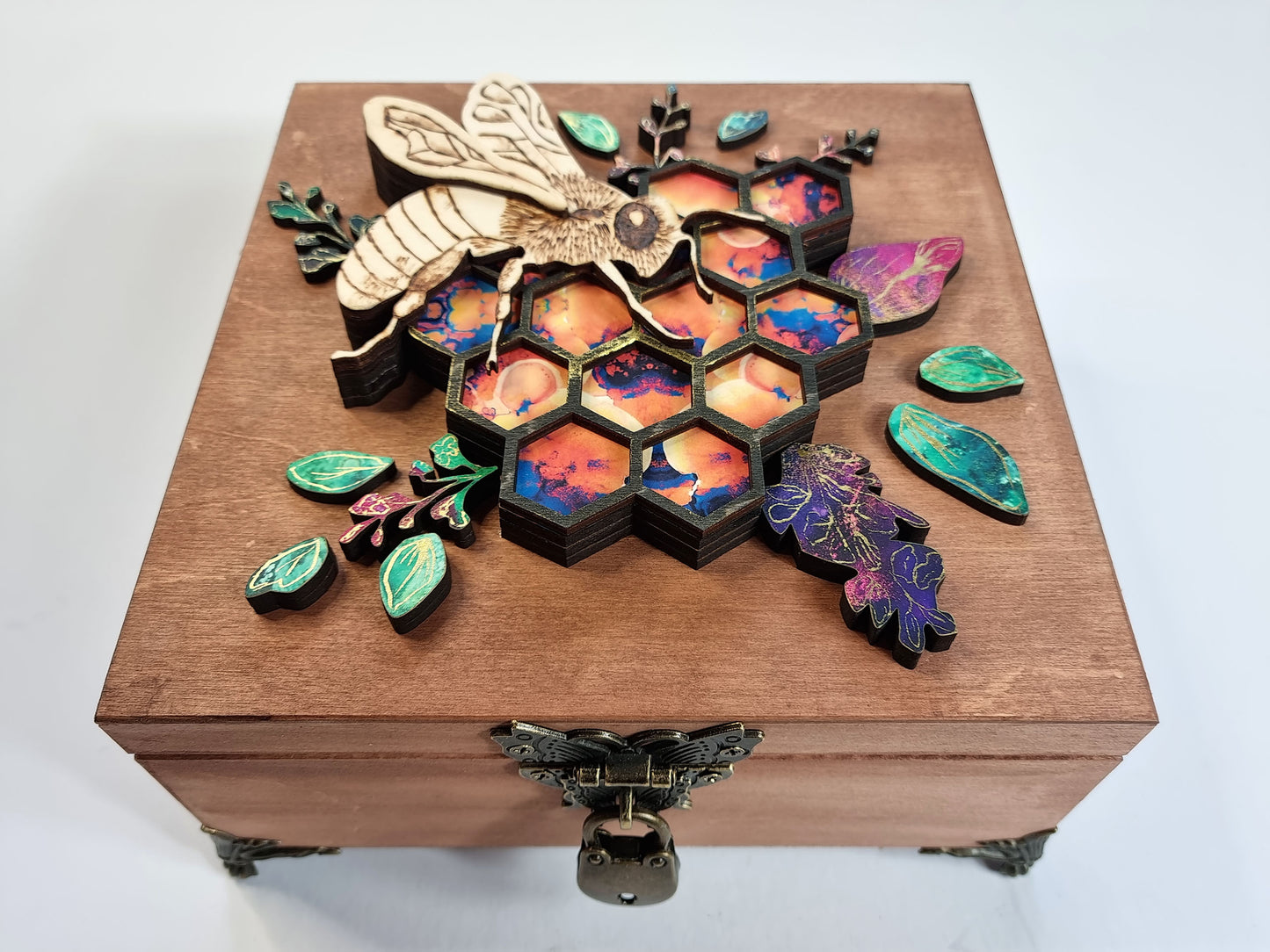 Bee and Blooms - Secret Key Keepsake Jewellery Box