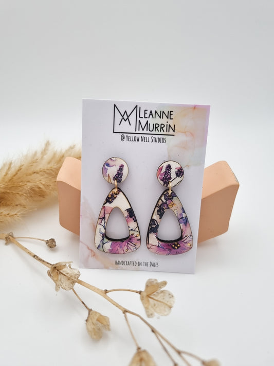 Floral Rural Garden Earrings - Pinks Dangle/Drop