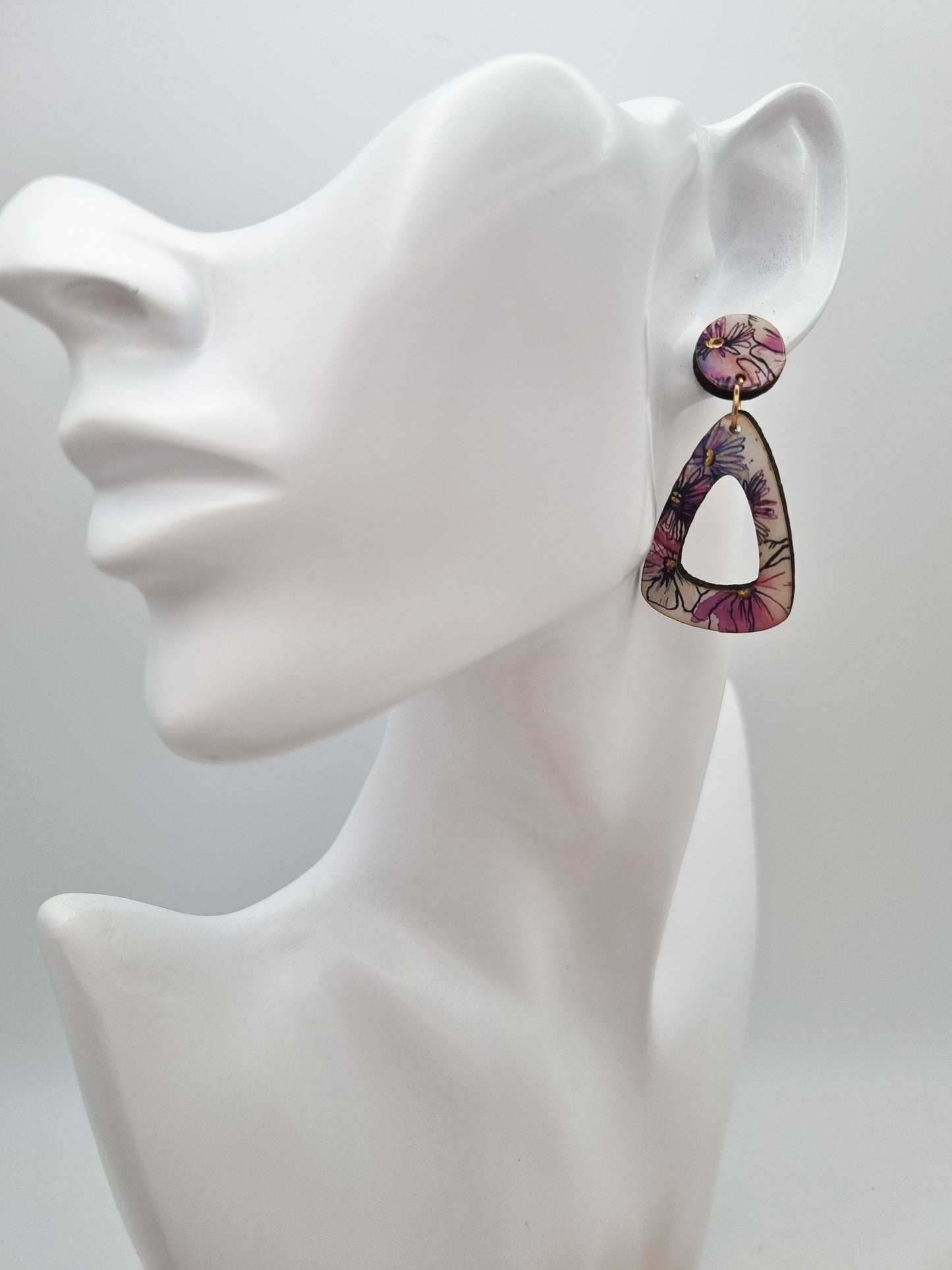 Floral Rural Garden Earrings - Pinks Dangle/Drop