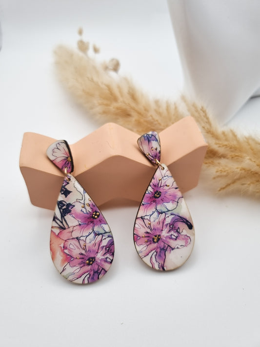 Floral Rural Garden Earrings - Pinks Whole Dangle/Drop (P1)