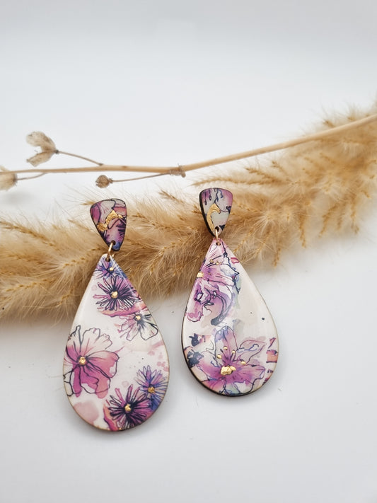 Floral Rural Garden Earrings - Pinks Whole Dangle/Drop (P2)