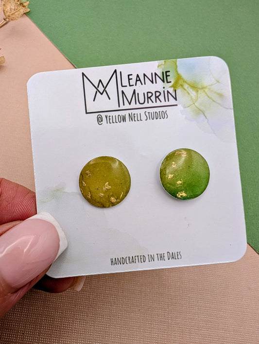 Handmade Original Art Stud Earrings, Landscape, Nature Lovers, Contemporary Abstract, Women's Jewellery Gift