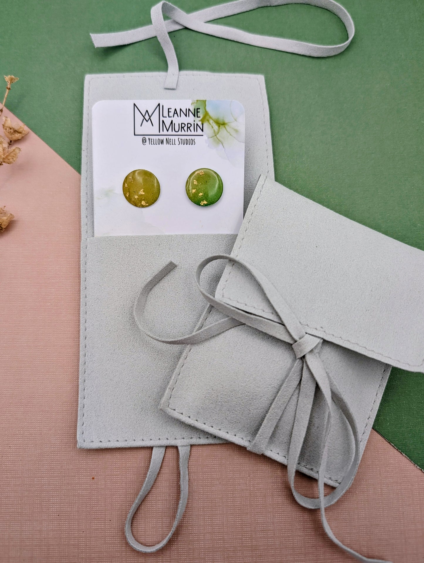 Handmade Original Art Stud Earrings, Landscape, Nature Lovers, Contemporary Abstract, Women's Jewellery Gift