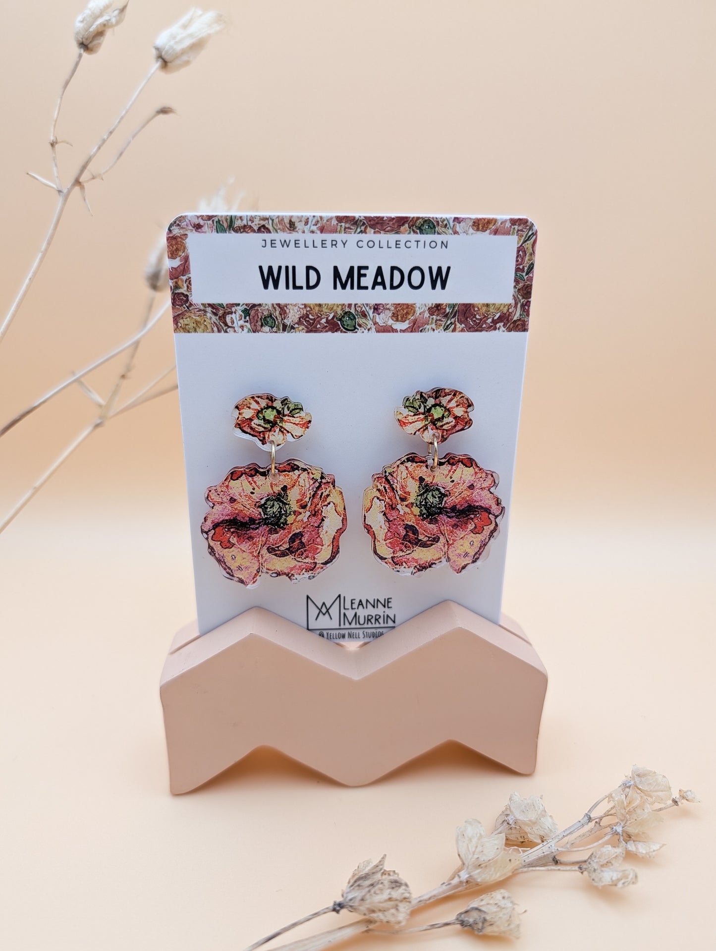 Wild Meadow Floral Dangle Drop Earrings