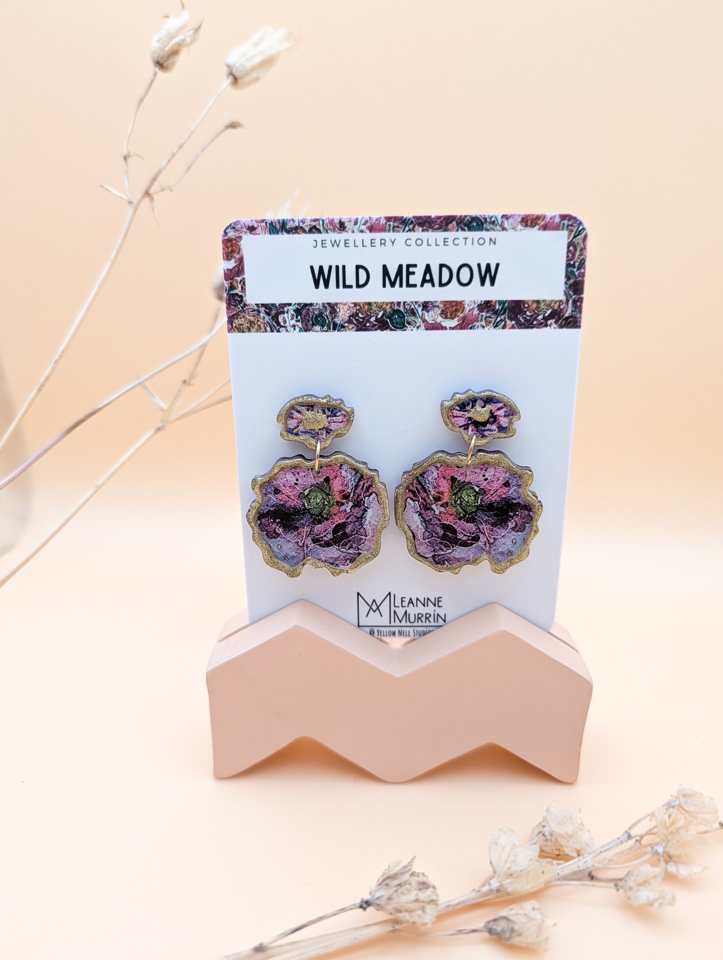 Wild Meadow Floral Dangle Drop Earrings