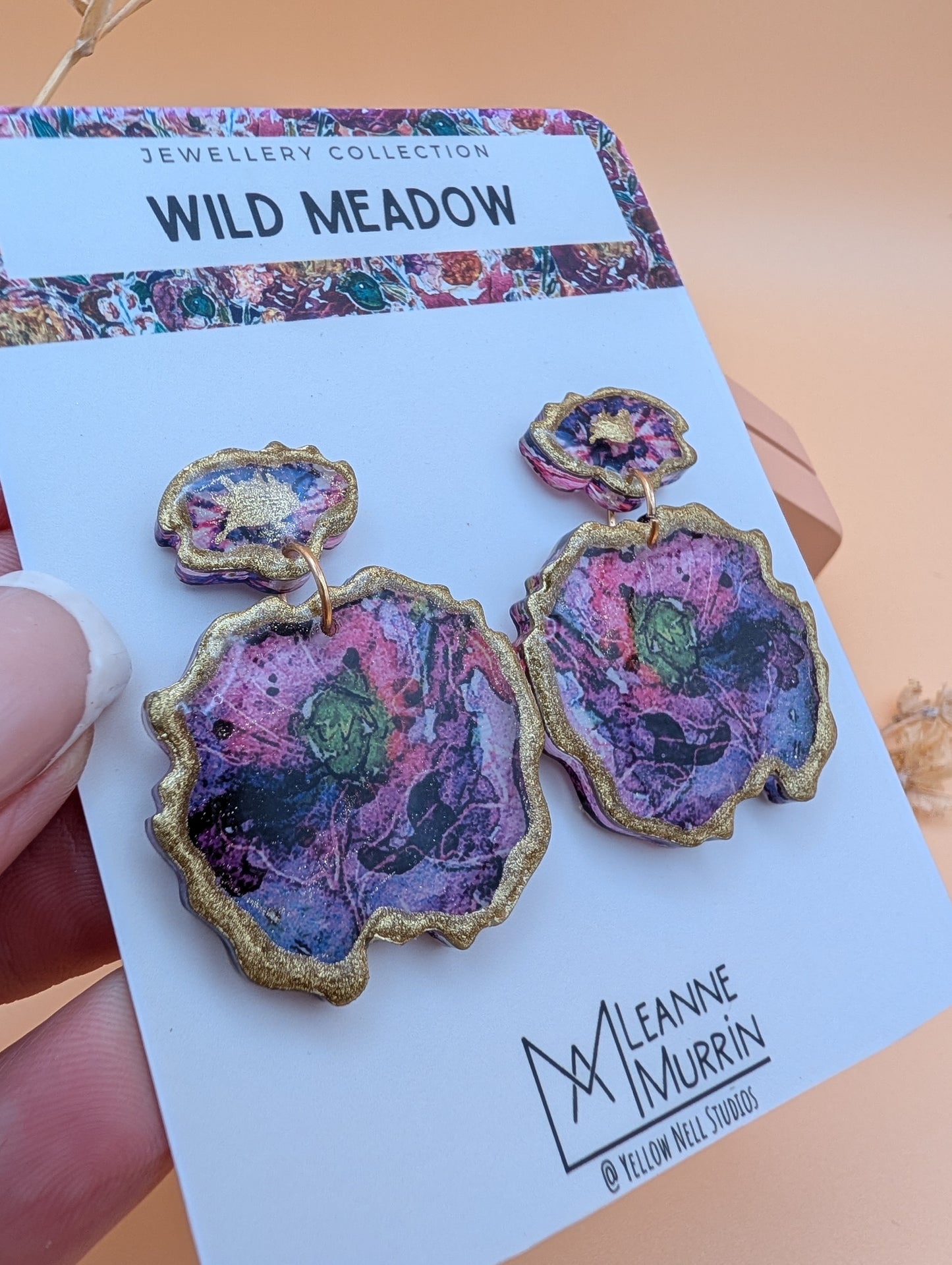 Wild Meadow Floral Dangle Drop Earrings