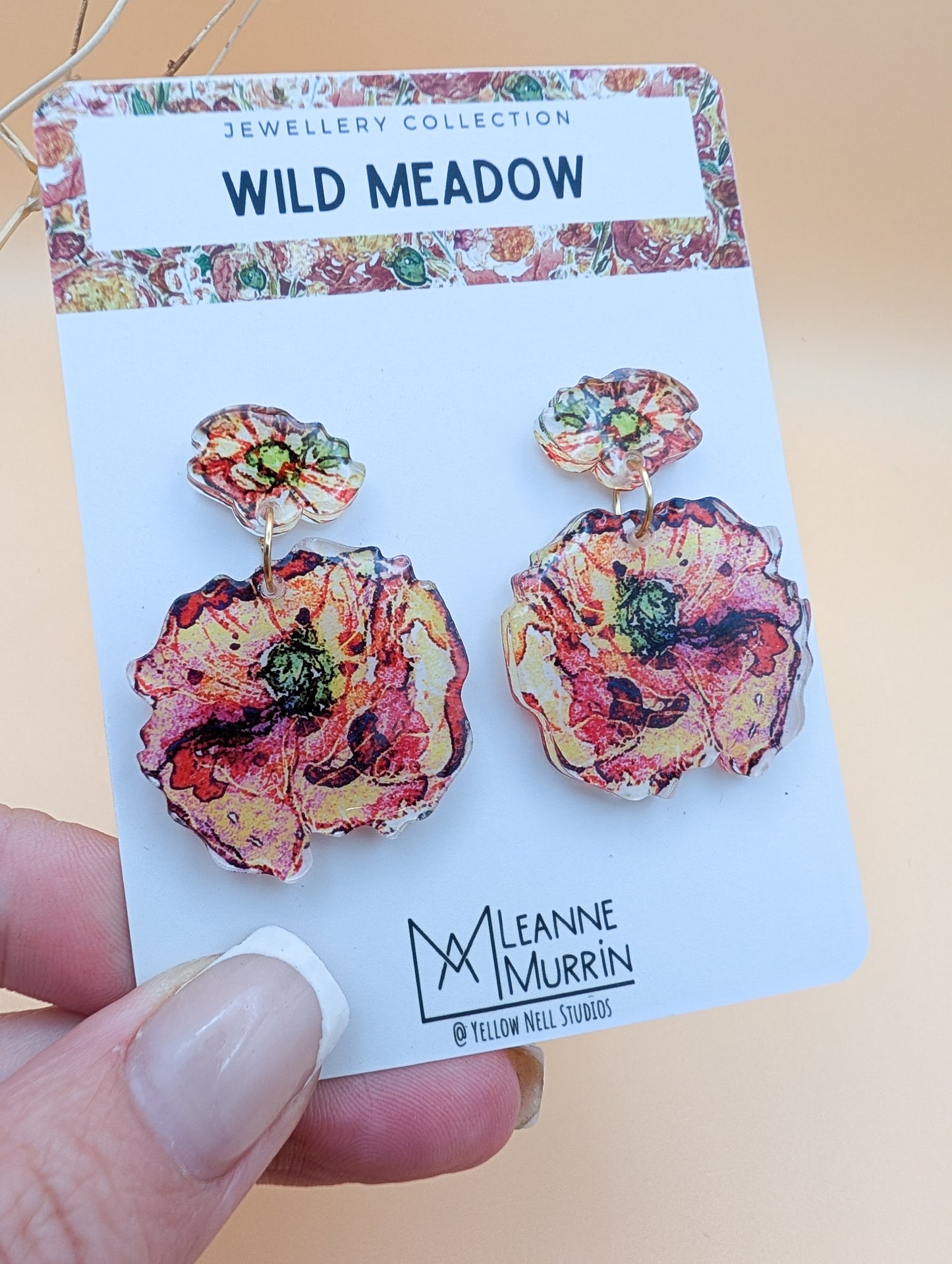 Wild Meadow Floral Dangle Drop Earrings