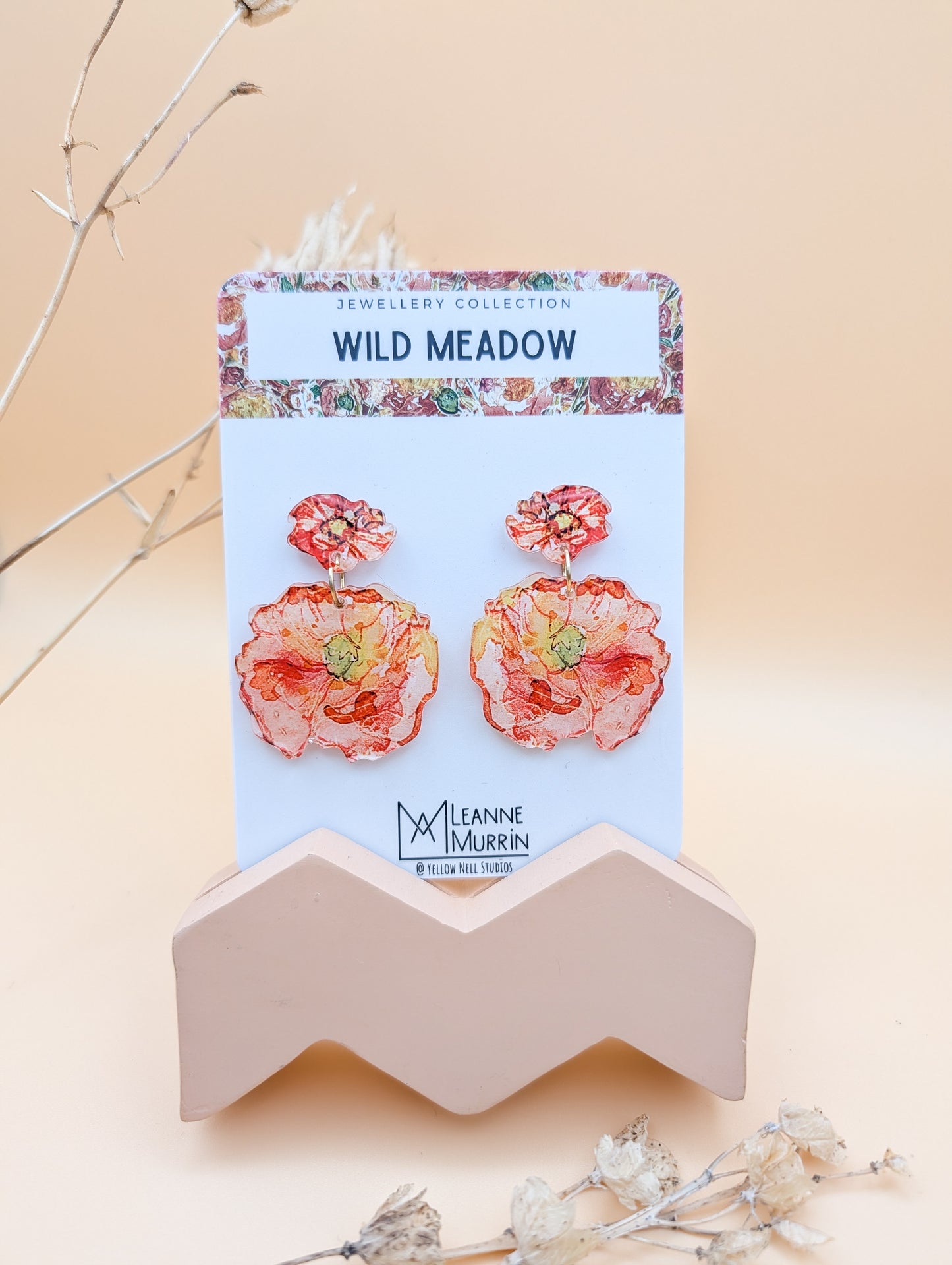 Wild Meadow Floral Dangle Drop Earrings