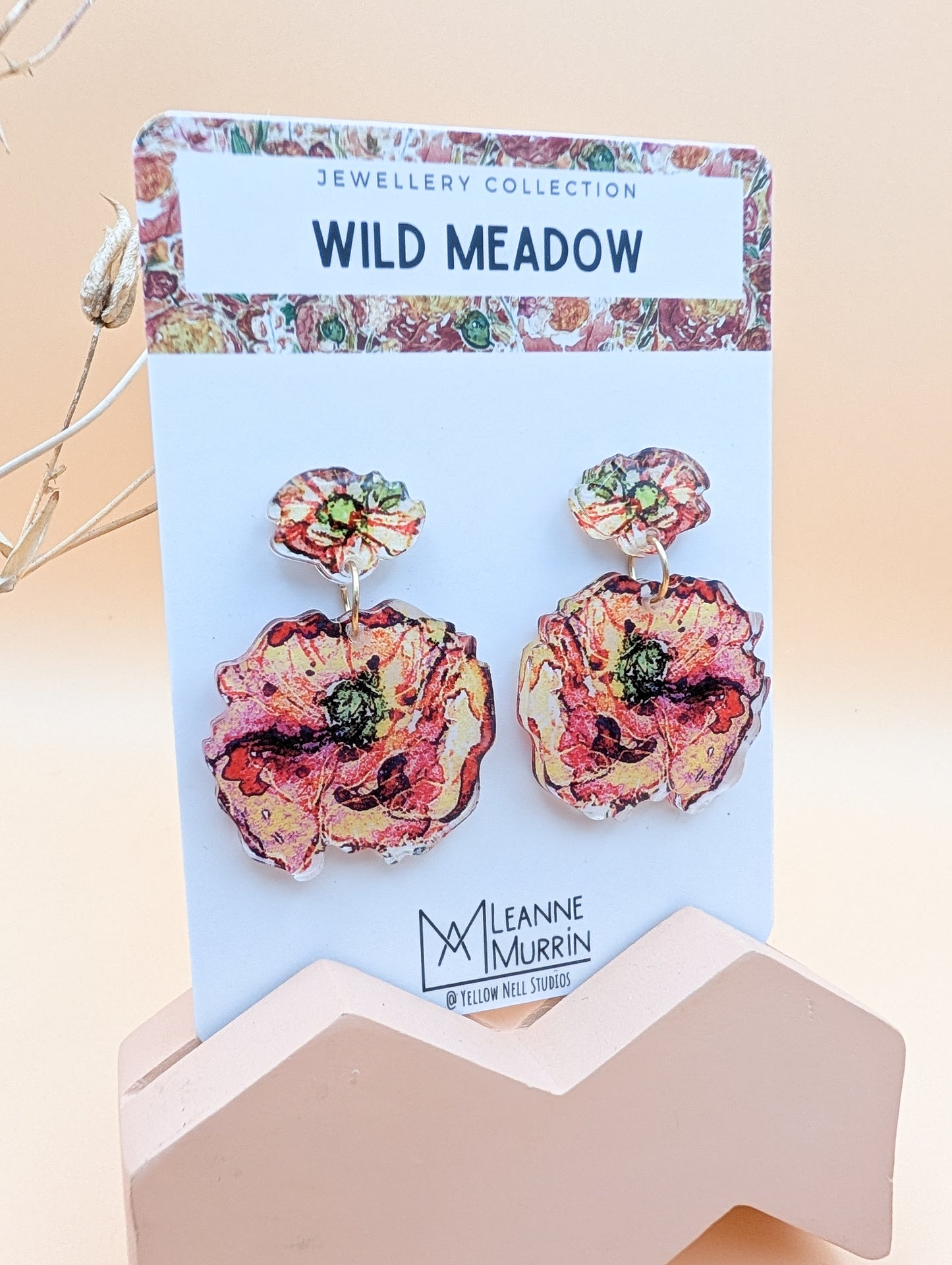 Wild Meadow Floral Dangle Drop Earrings