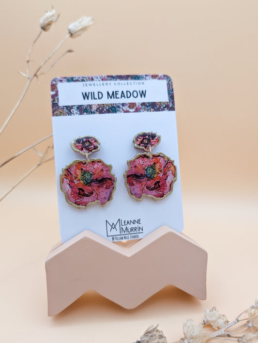 Wild Meadow Floral Dangle Drop Earrings