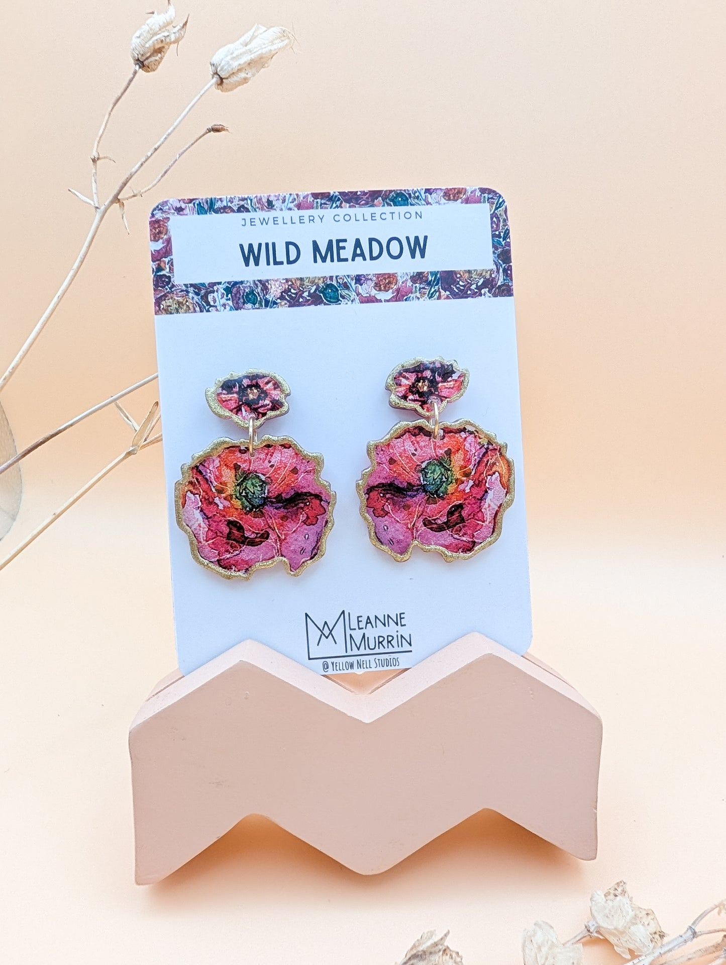 Wild Meadow Floral Dangle Drop Earrings
