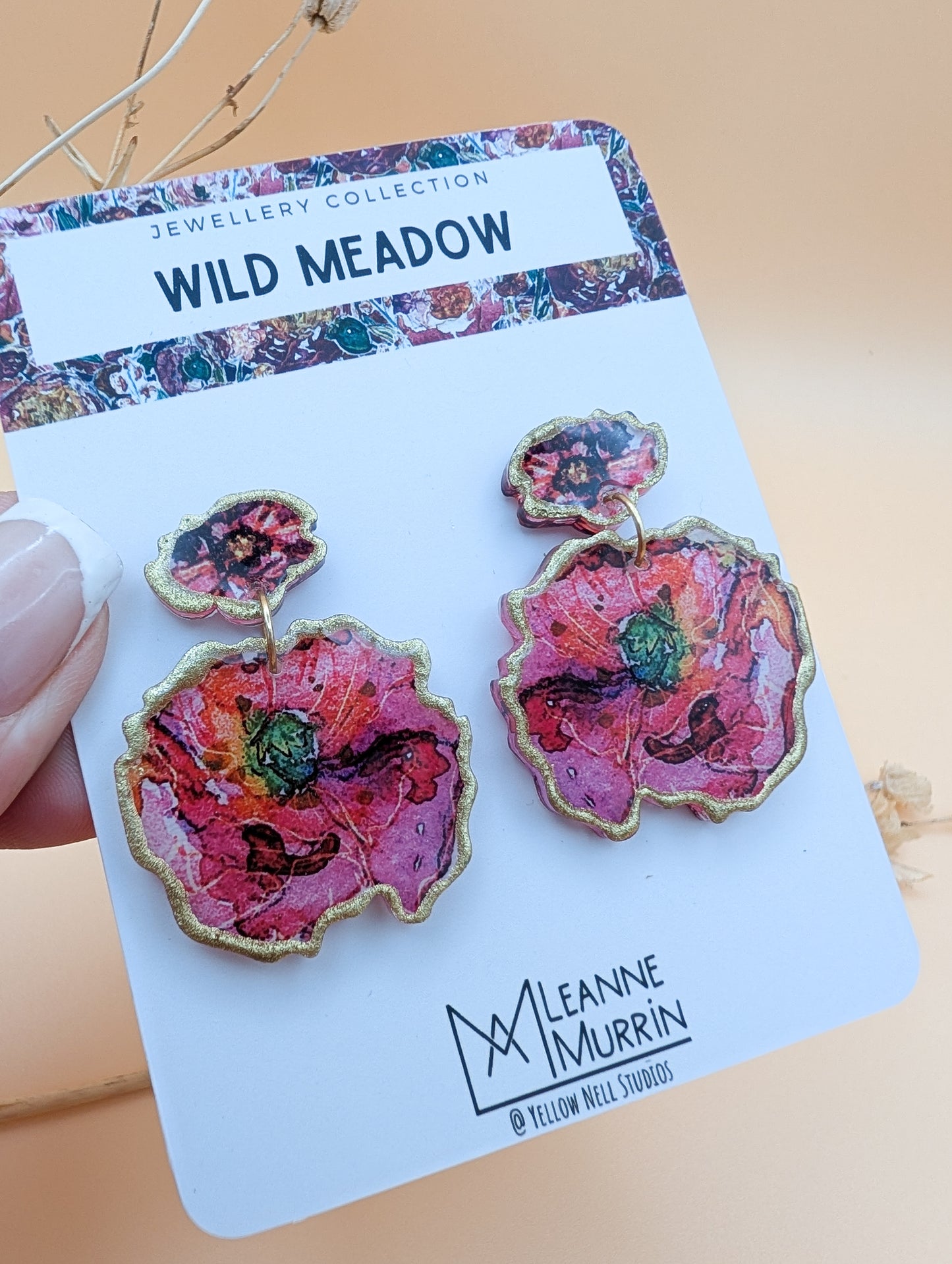 Wild Meadow Floral Dangle Drop Earrings