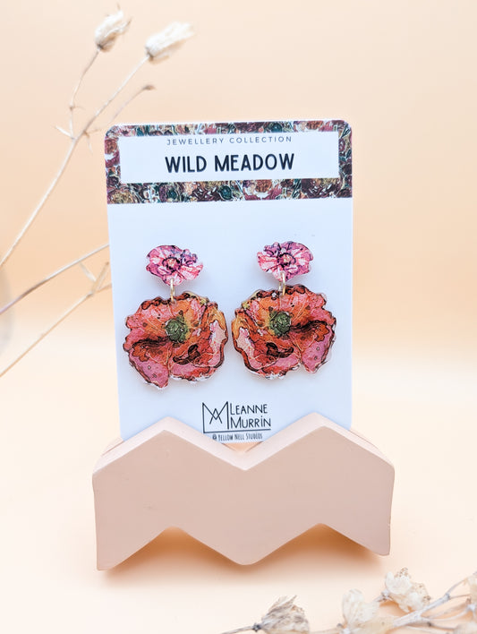 Wild Meadow Floral Dangle Drop Earrings