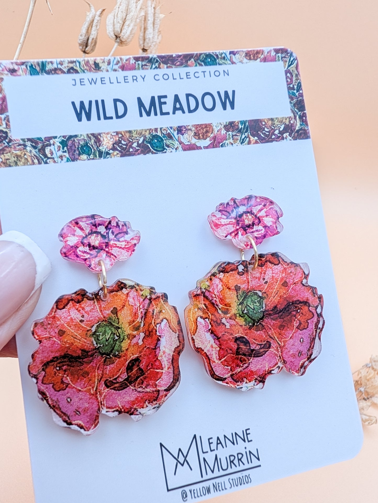 Wild Meadow Floral Dangle Drop Earrings