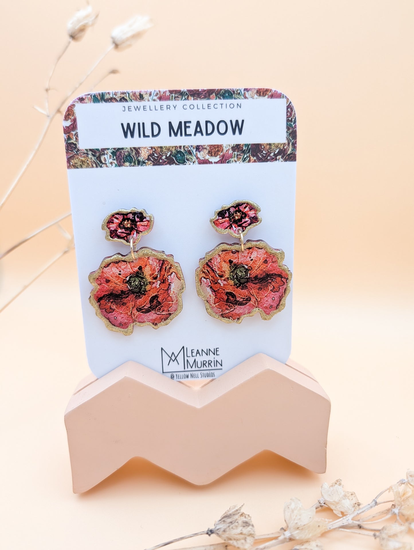 Wild Meadow Floral Dangle Drop Earrings
