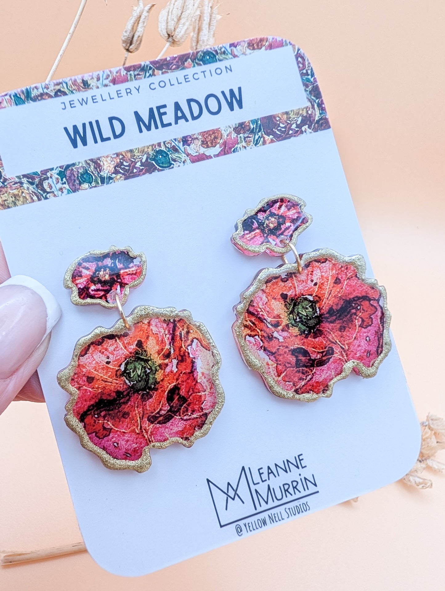 Wild Meadow Floral Dangle Drop Earrings