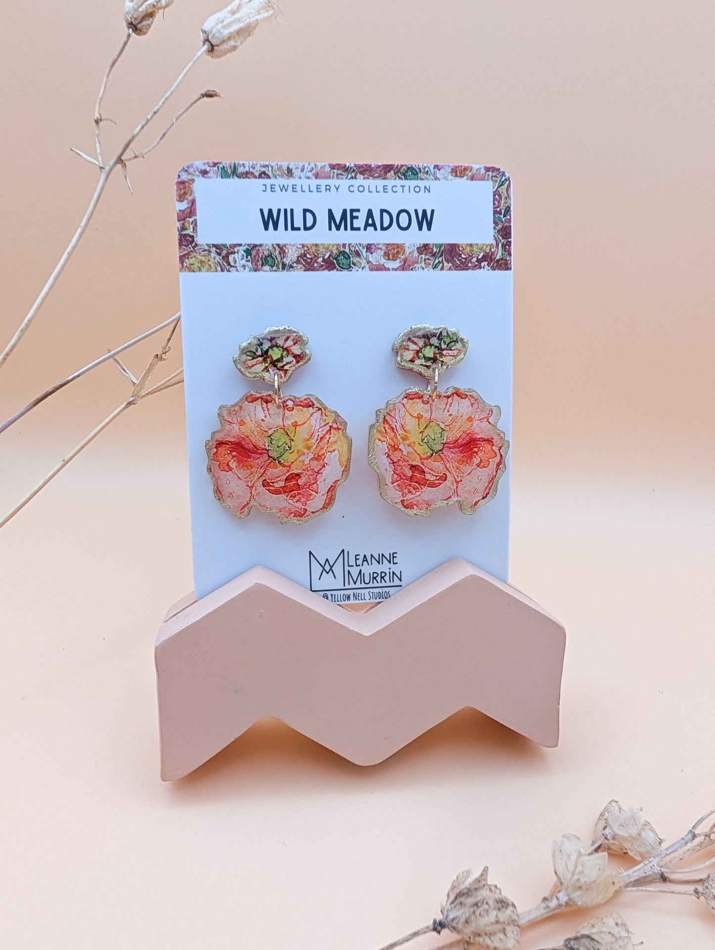 Wild Meadow Floral Dangle Drop Earrings
