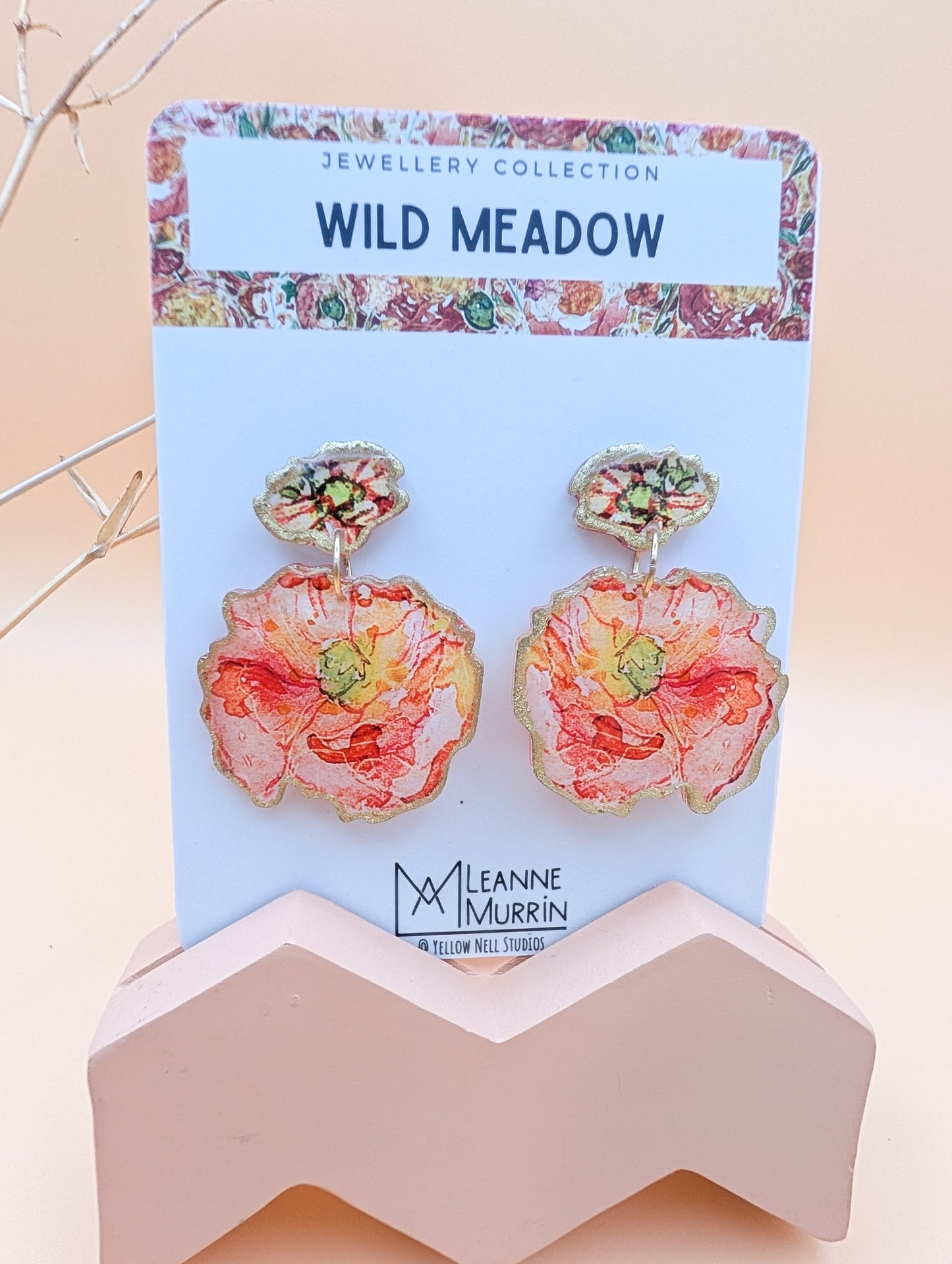 Wild Meadow Floral Dangle Drop Earrings