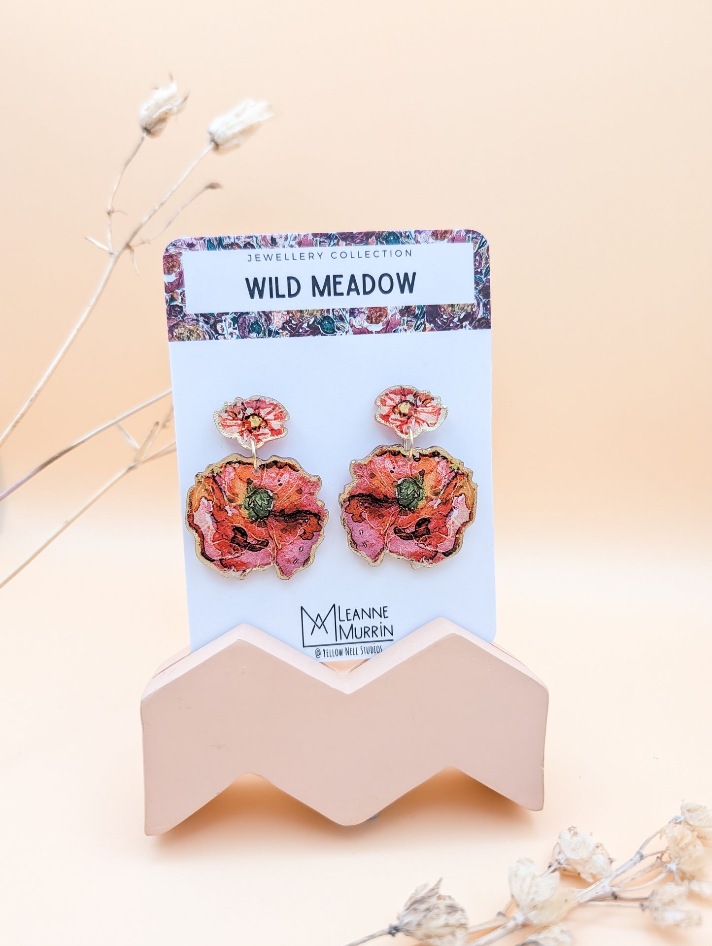 Wild Meadow Floral Dangle Drop Earrings