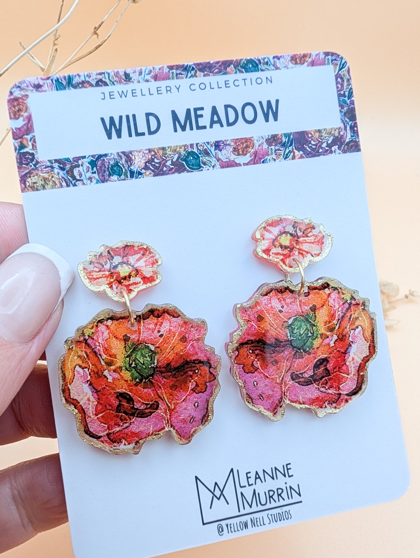 Wild Meadow Floral Dangle Drop Earrings