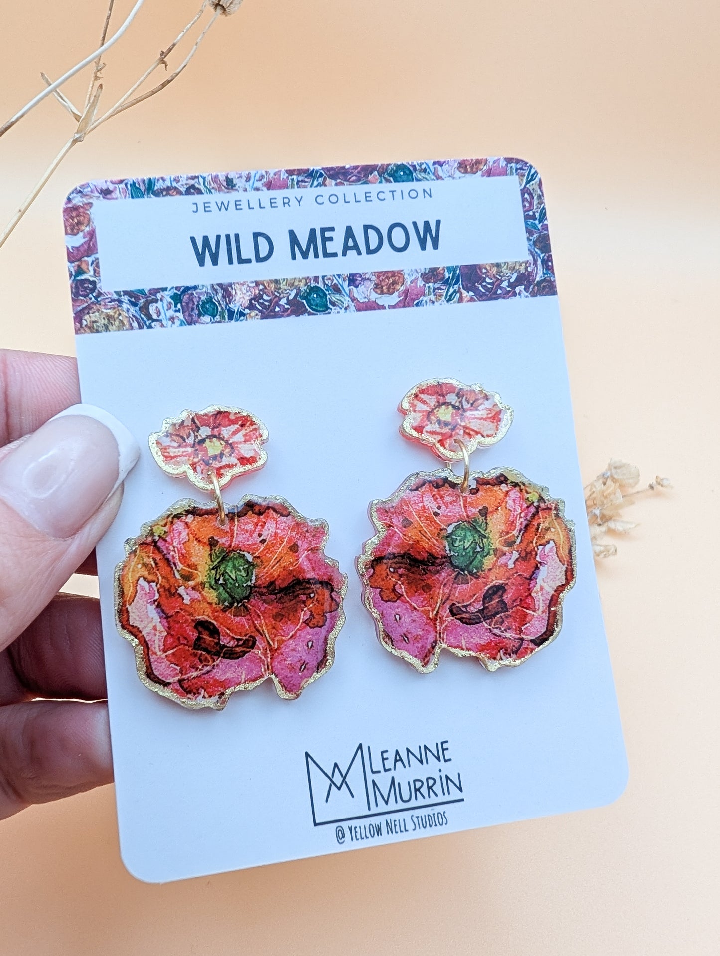 Wild Meadow Floral Dangle Drop Earrings