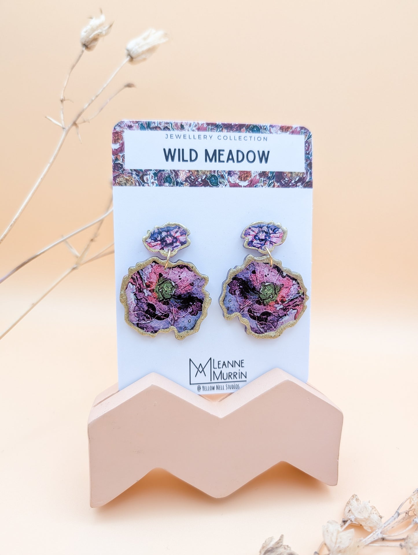 Wild Meadow Floral Dangle Drop Earrings