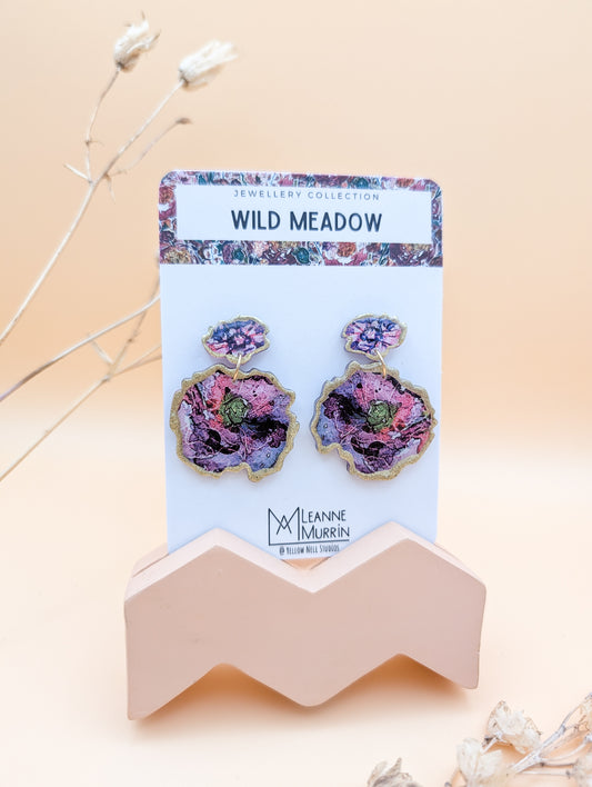 Wild Meadow Floral Dangle Drop Earrings