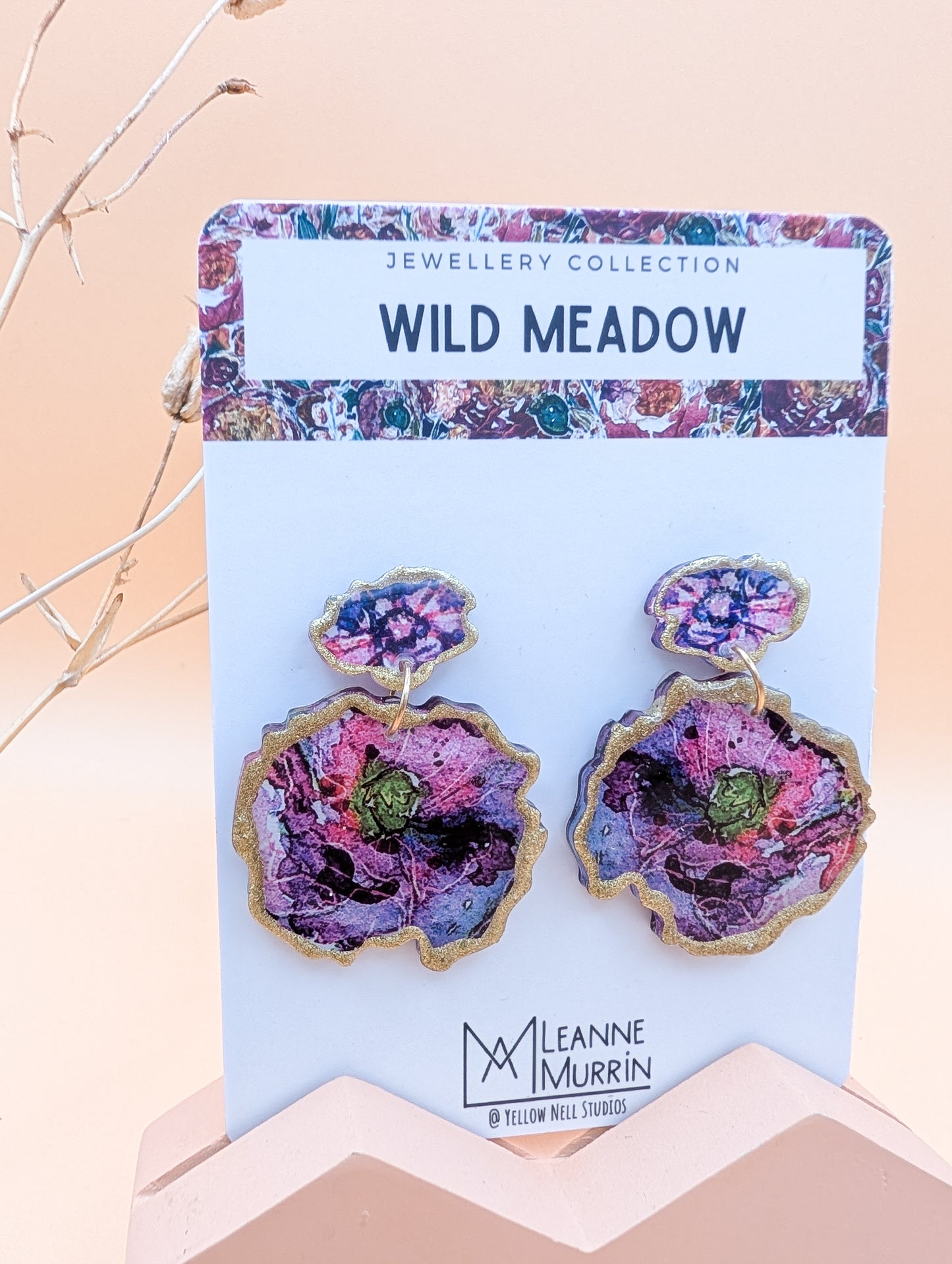 Wild Meadow Floral Dangle Drop Earrings