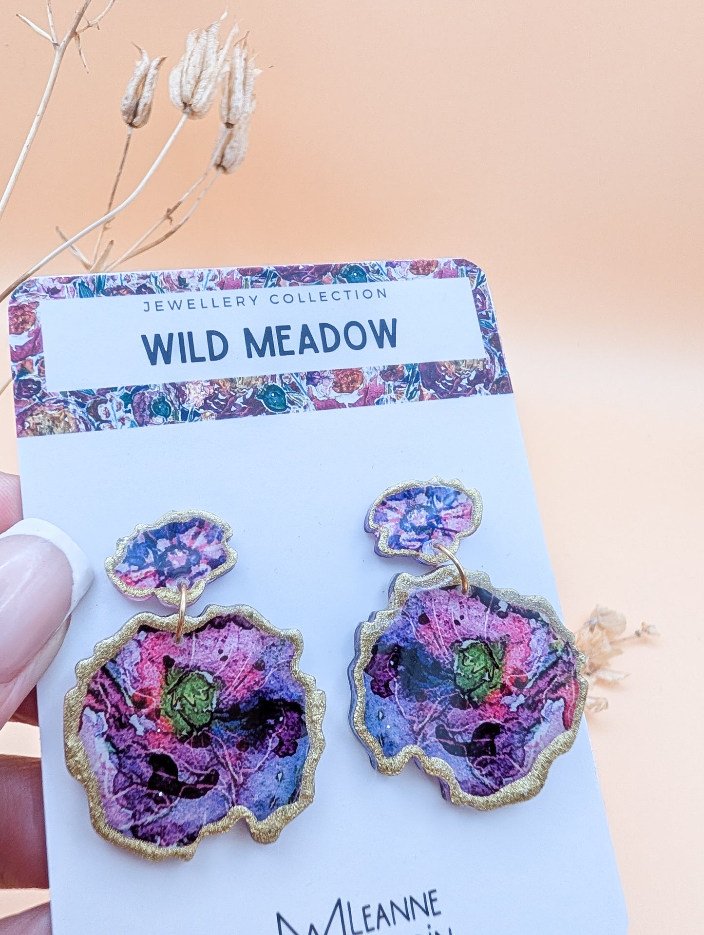 Wild Meadow Floral Dangle Drop Earrings
