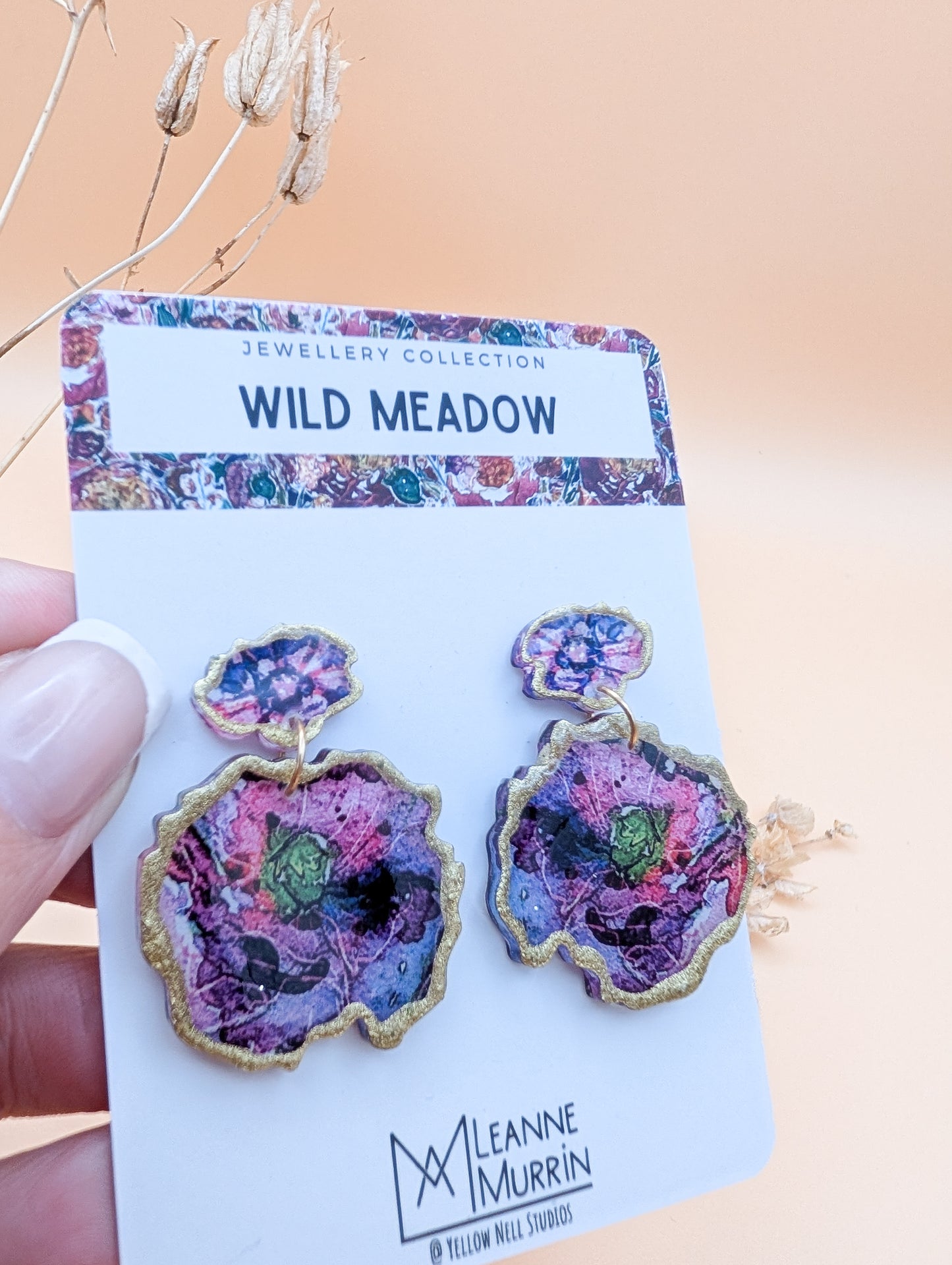 Wild Meadow Floral Dangle Drop Earrings