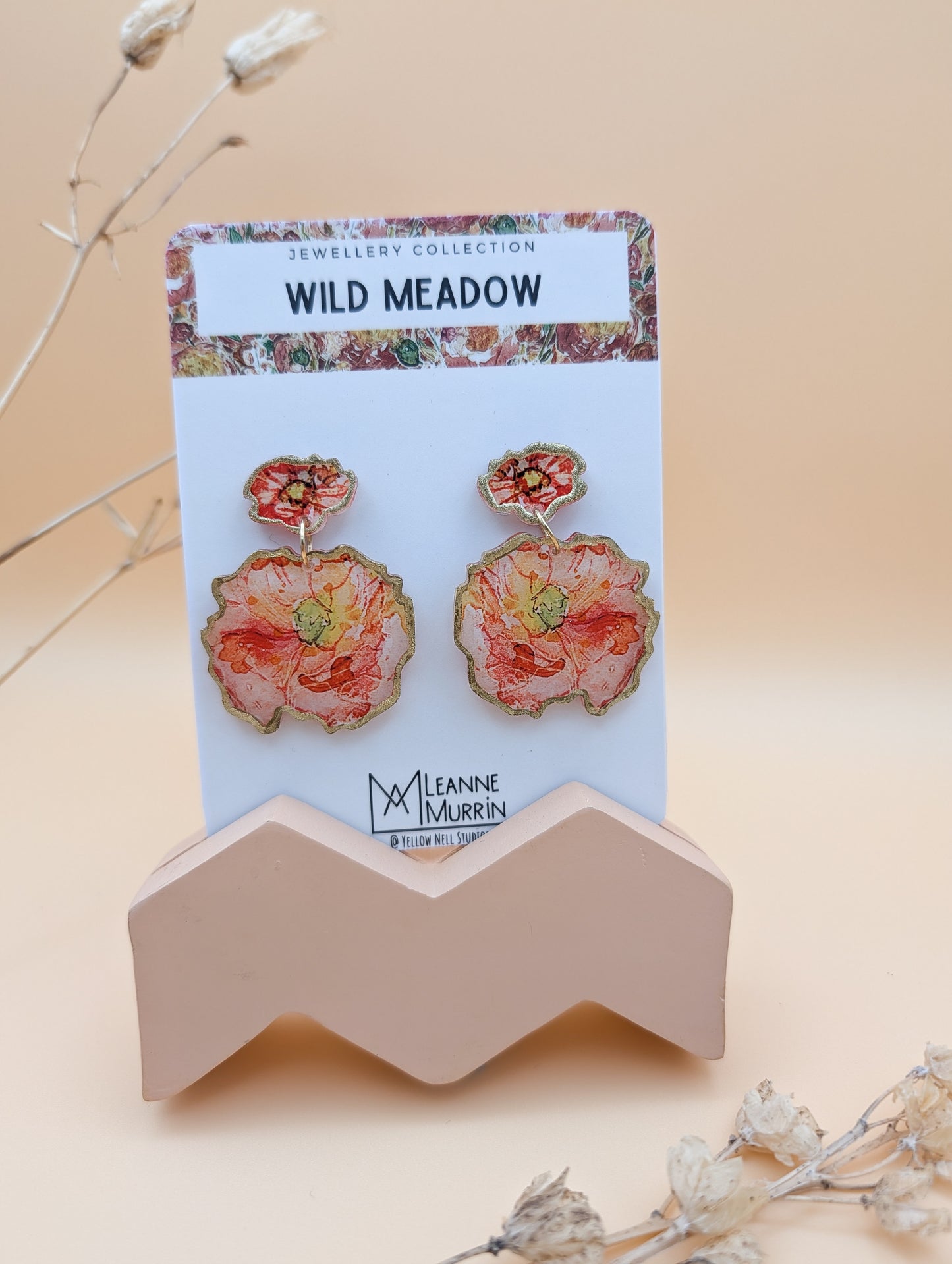 Wild Meadow Floral Dangle Drop Earrings