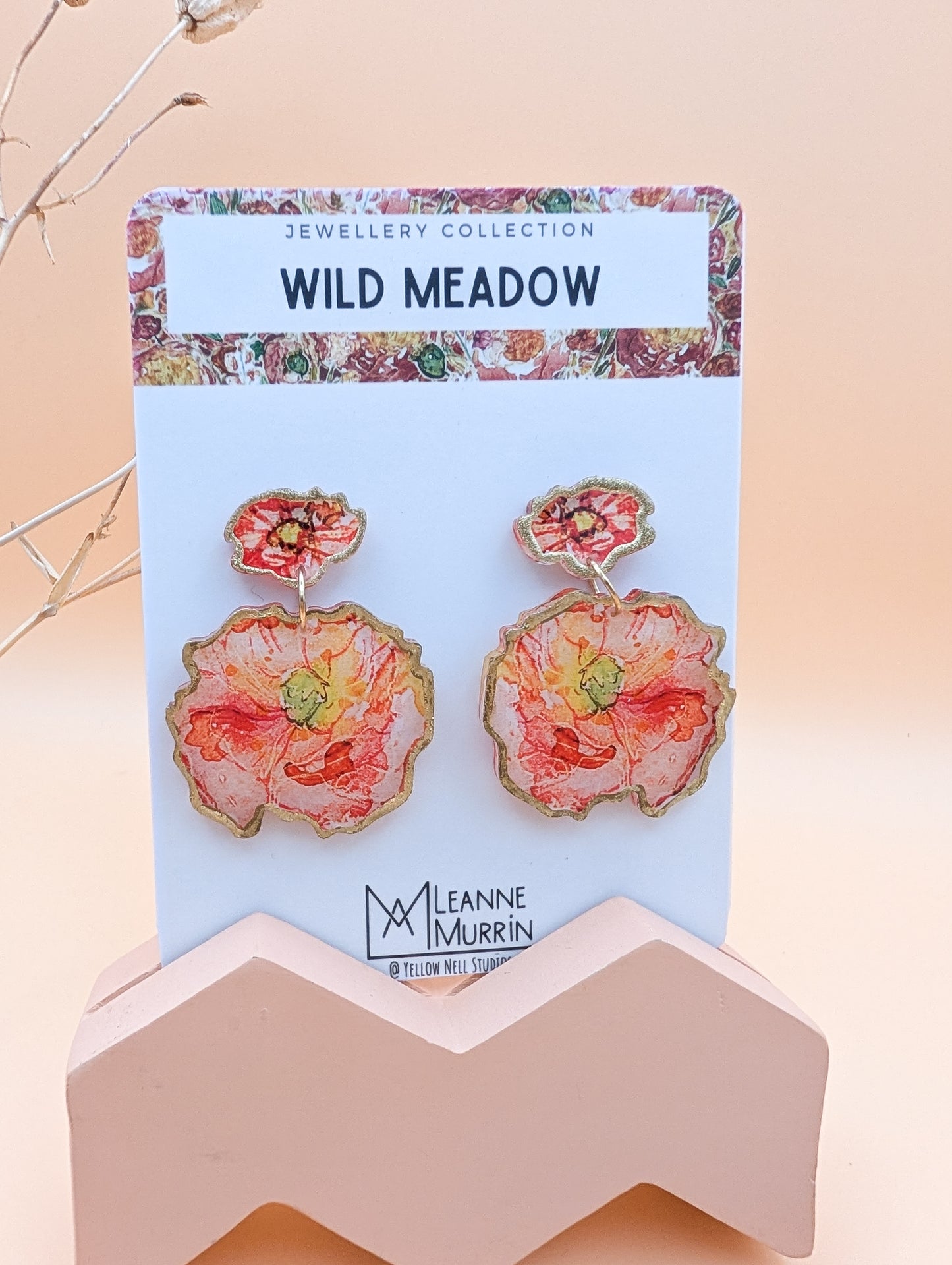 Wild Meadow Floral Dangle Drop Earrings