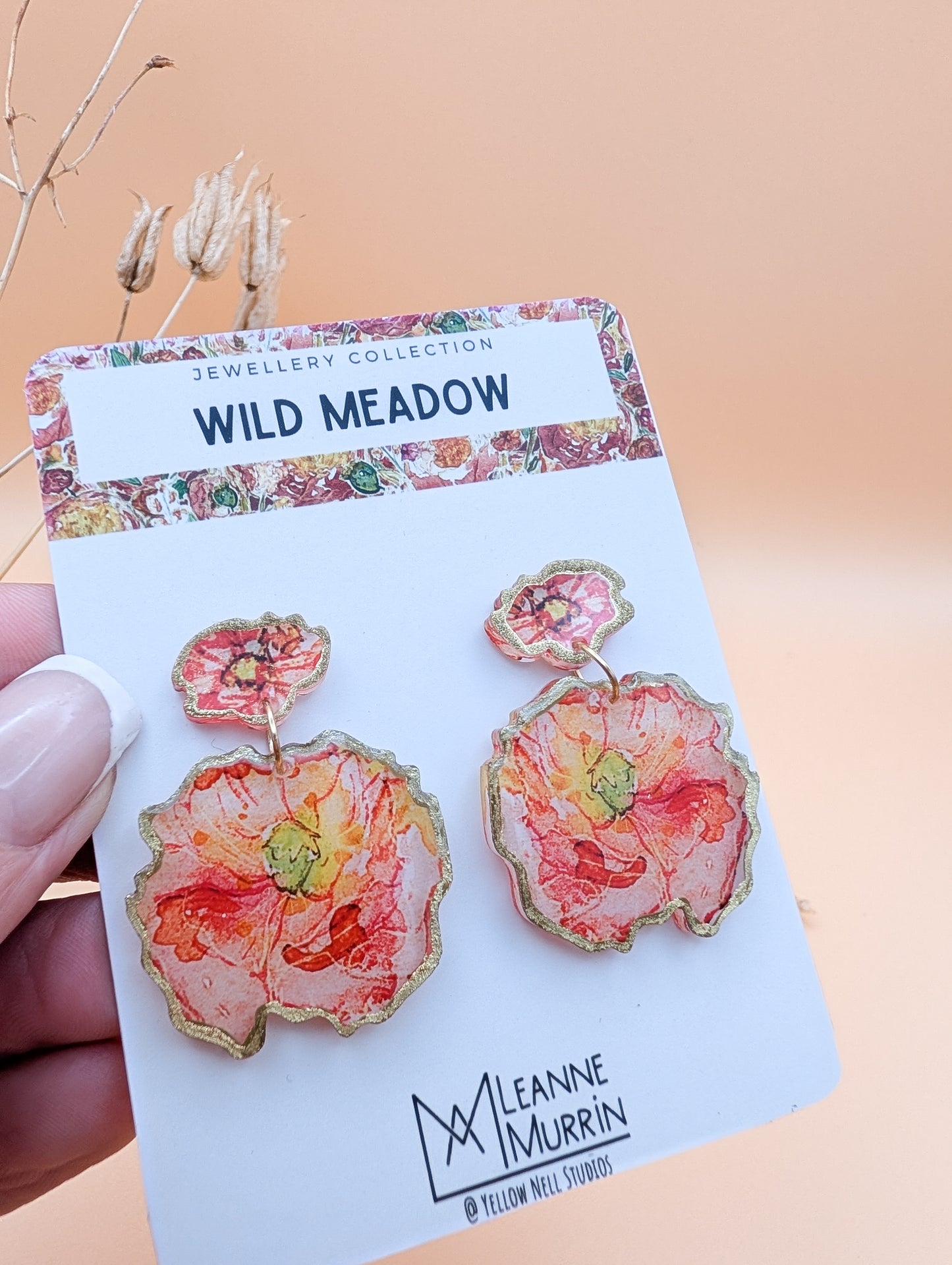 Wild Meadow Floral Dangle Drop Earrings