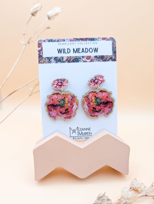 Wild Meadow Floral Dangle Drop Earrings