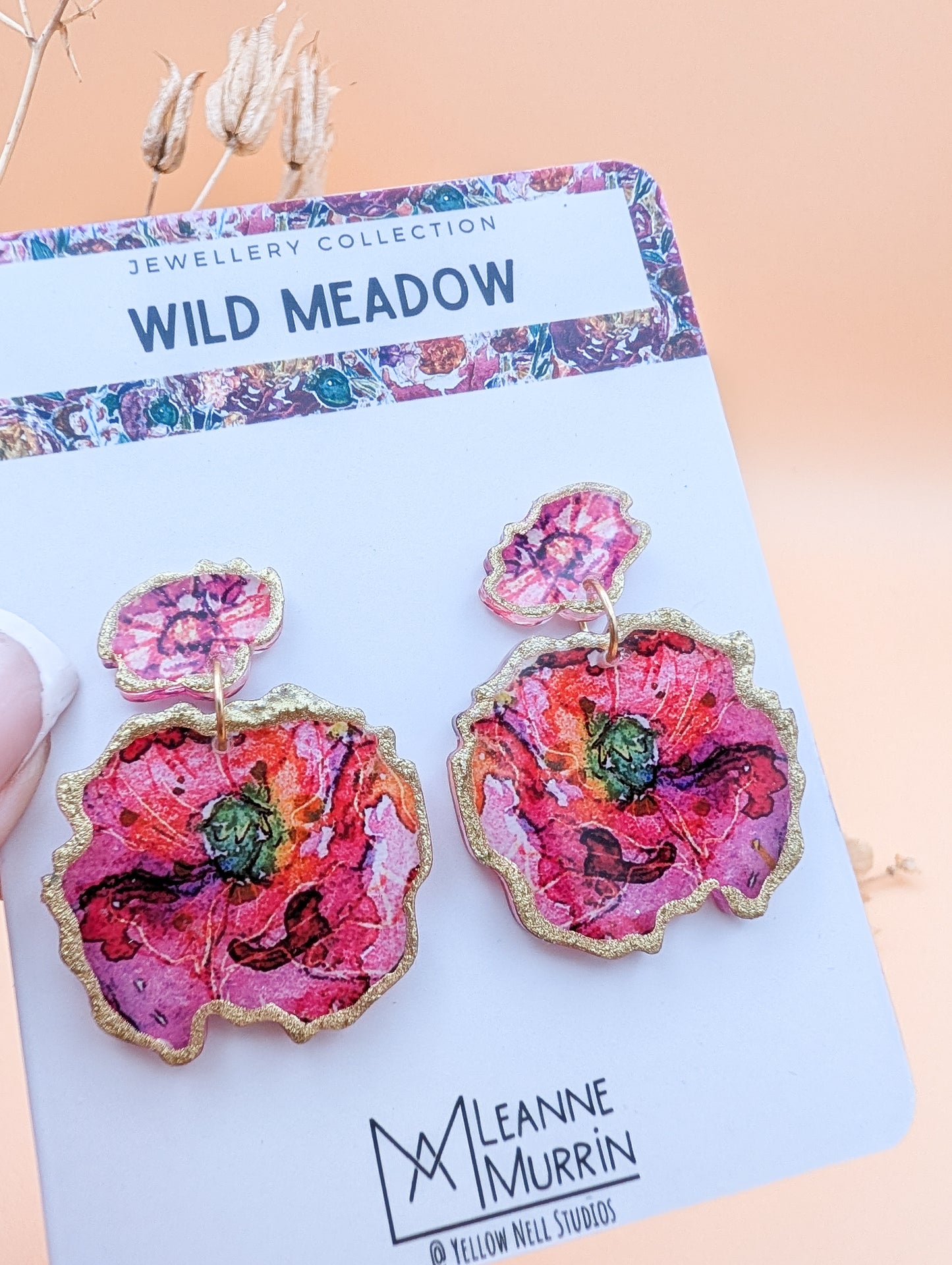 Wild Meadow Floral Dangle Drop Earrings