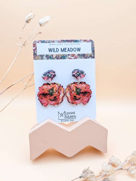Wild Meadow Floral Dangle Drop Earrings