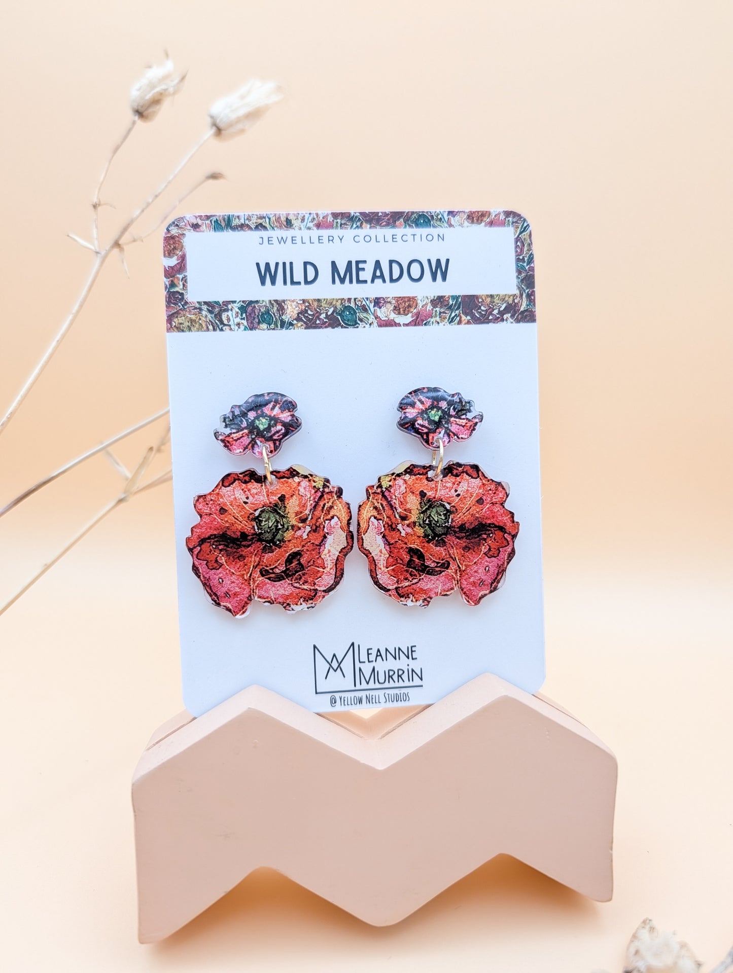 Wild Meadow Floral Dangle Drop Earrings