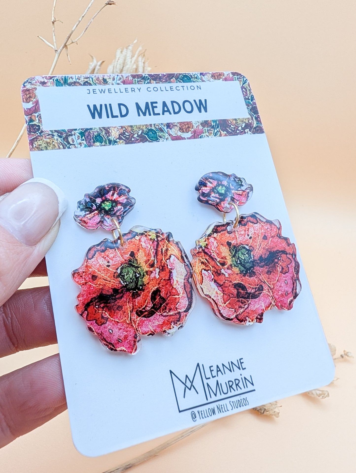 Wild Meadow Floral Dangle Drop Earrings