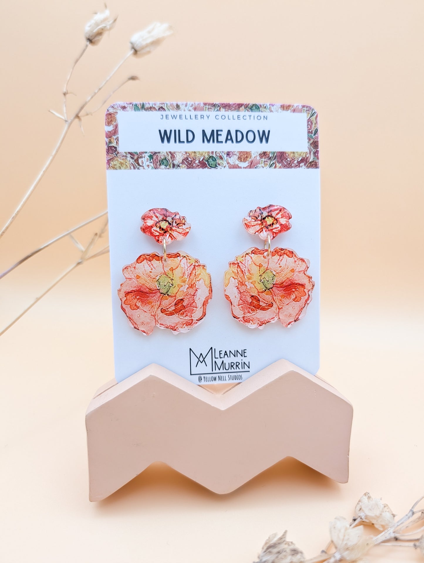 Wild Meadow Floral Dangle Drop Earrings
