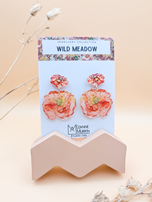 Wild Meadow Floral Dangle Drop Earrings
