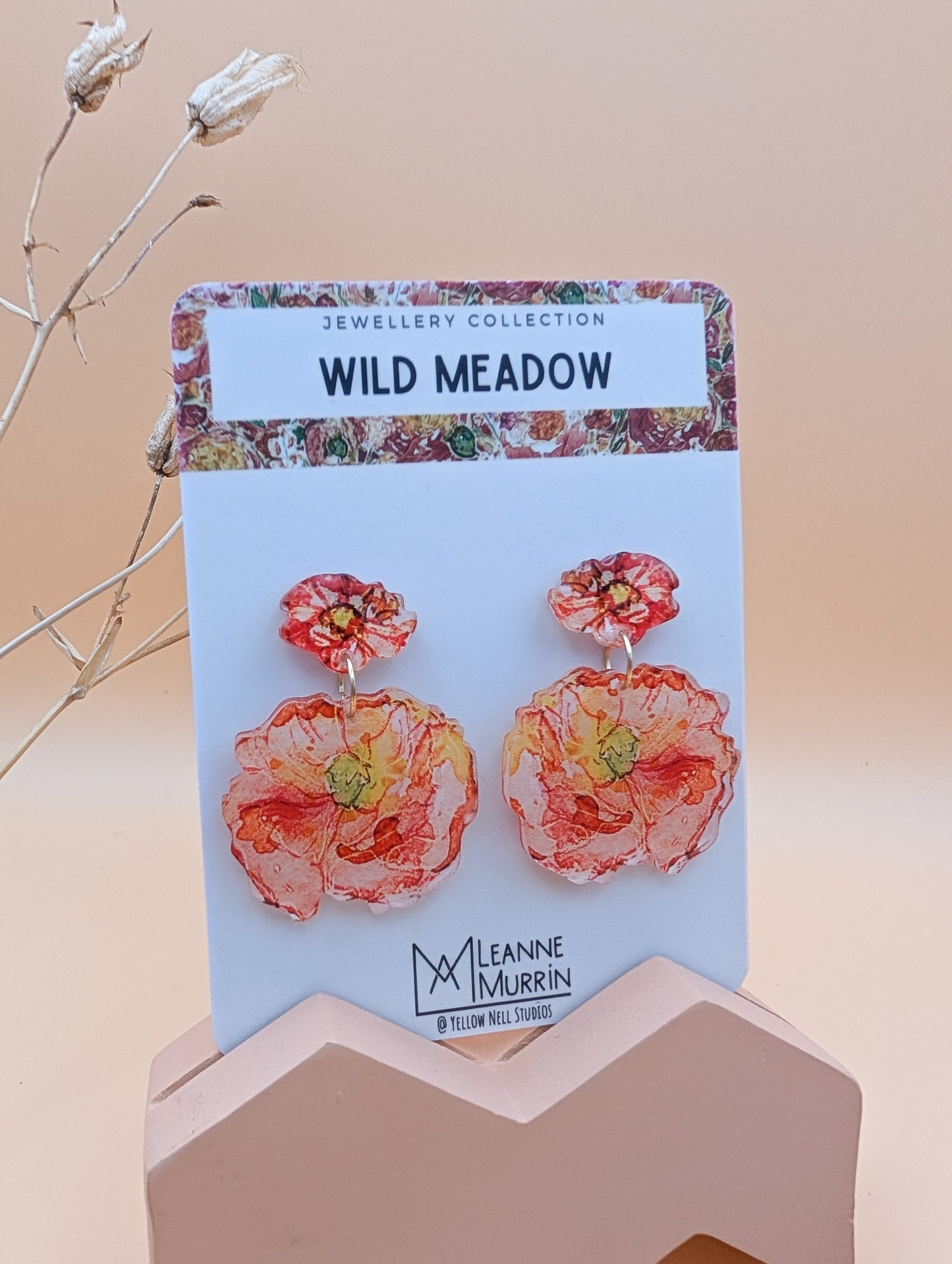 Wild Meadow Floral Dangle Drop Earrings