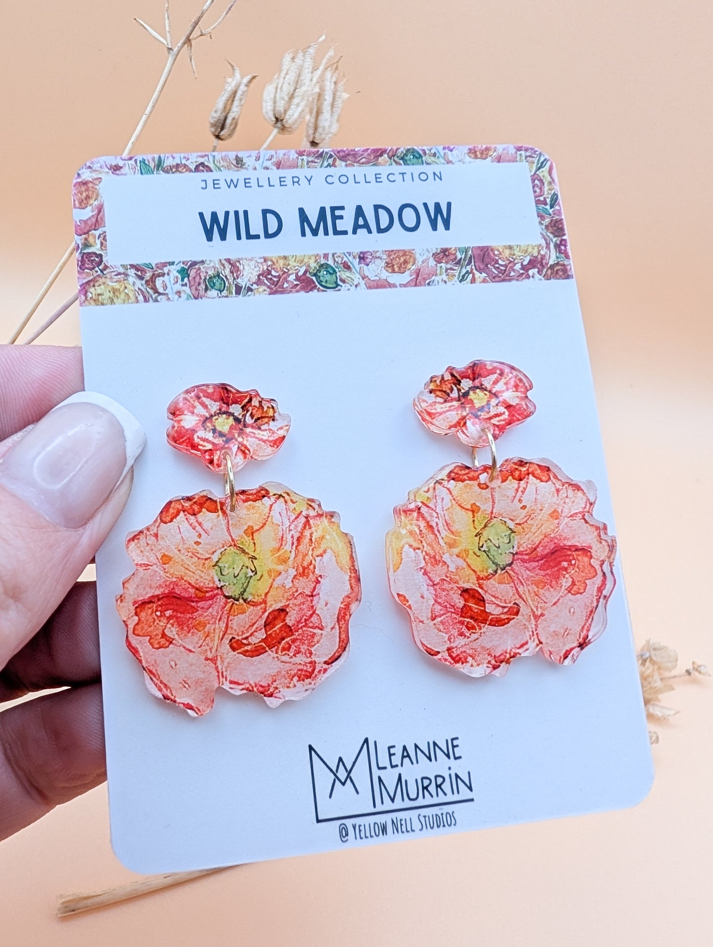 Wild Meadow Floral Dangle Drop Earrings