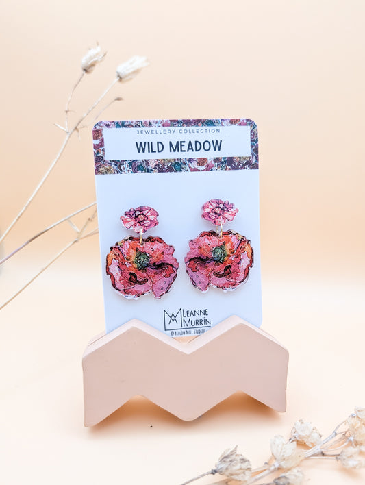 Wild Meadow Floral Dangle Drop Earrings